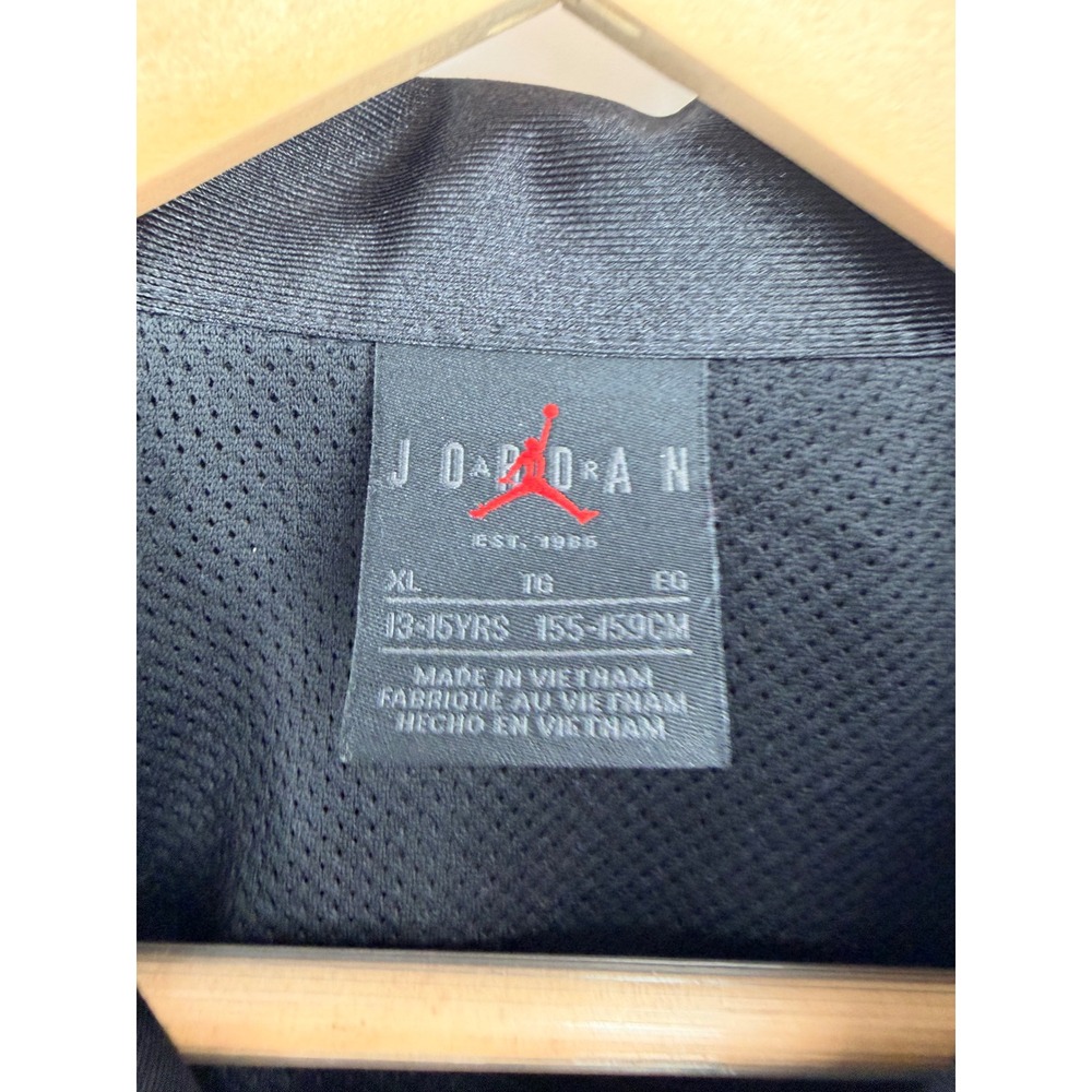 Jordan Mesh Button Down Shirt XL Black Short Sleeve Cropped Streetwear Sporty - Picture 3 of 7